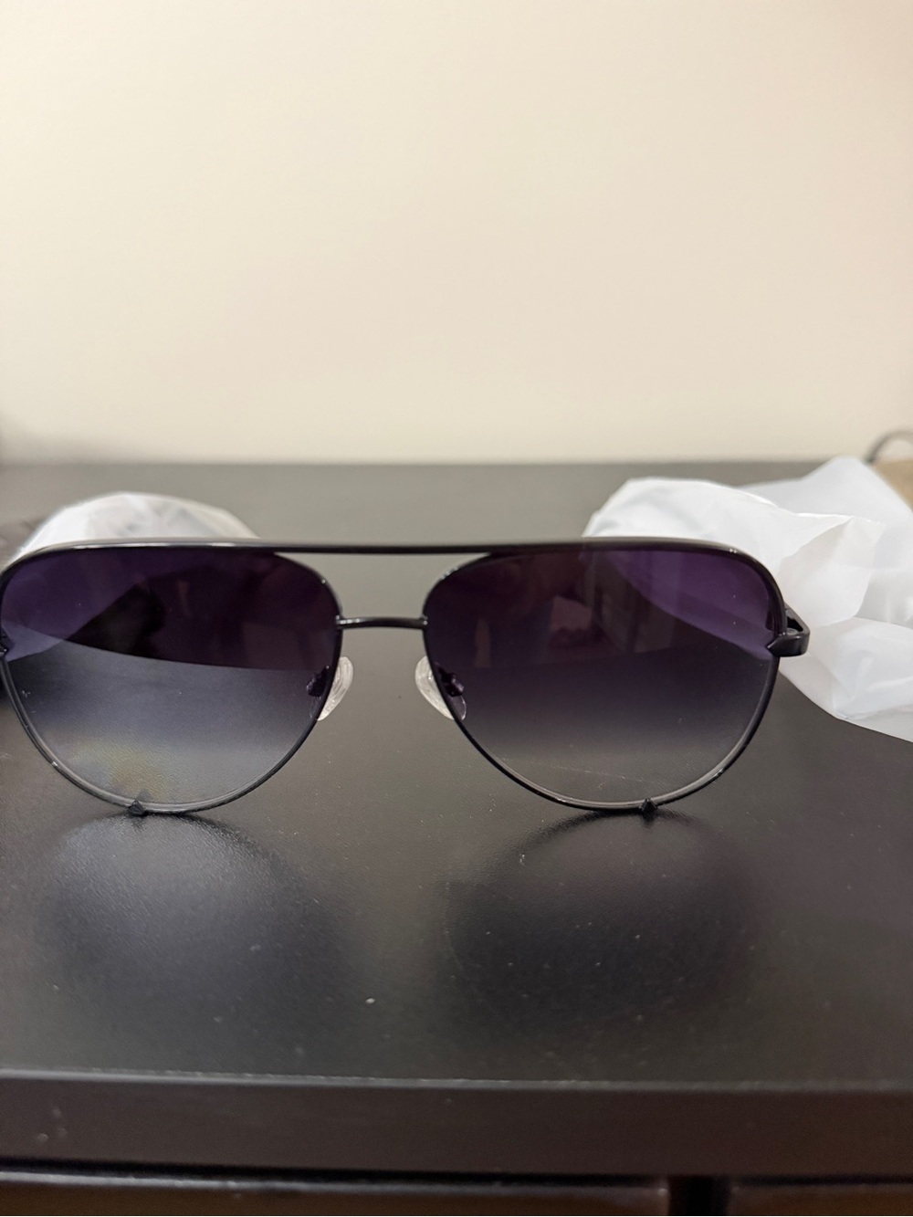 Quay Australia Black Frame Sunglasses with Gradient Lenses